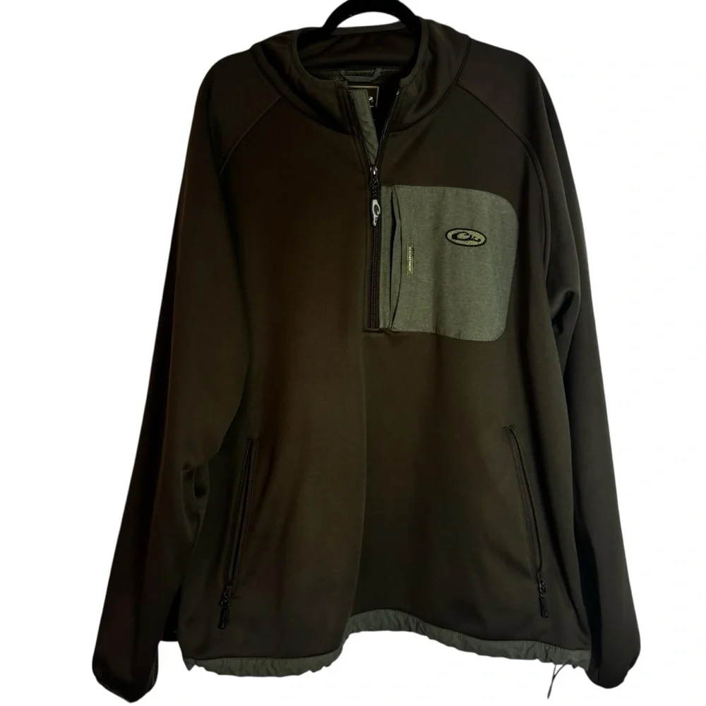 Drake Waterfowl Olive Green Quarter Zip XXL Pullover